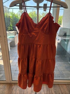 No Boundaries Burnt Orange Smocked Dress Sz Medium